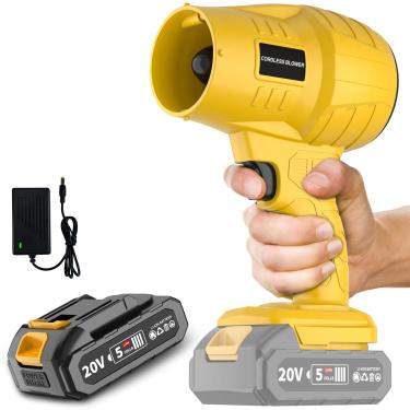 Imagem de Devaukee Soprador de folhas elétrico sem fio, sopradores de folhas portáteis leves para cuidados com o gramado, limpeza de pátio, folhas sopradoras, ideal para casa e jardim, 1 bateria