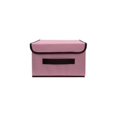 Imagem de Caixa Organizadora com Tampa para Guarda-Roupa Pequeno - Amigold, Rosa