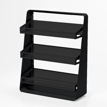 Imagem de Organizador De Malha De Metal Sck De 3 Andares E 4 Andares, Organizador De Bancada Em Camadas Para Latas, Biscoitos, Vegetais De Frutas, Organizador De Perfume Para Cozinha, Banhe, Black, 3-Tier