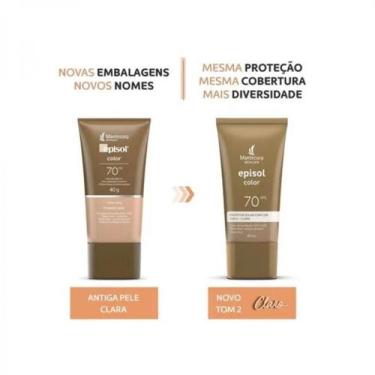 Imagem de Protetor Solar Facial Episol Color FPS70 Tom 2 Claro 40ml - MANTECORP