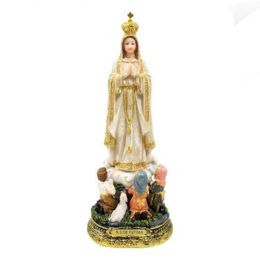 Imagem de Nossa Senhora de Fatima com Pastores 15,2cm de Resina - Vivere