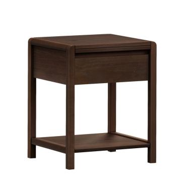 Imagem de Mesa de Cabeceira 1 Gaveta de Madeira Maciça Modena Capuccino