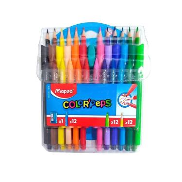 Imagem de Kit Color`Peps Lápis de Cor + Canetinhas + Giz Cera - Maped