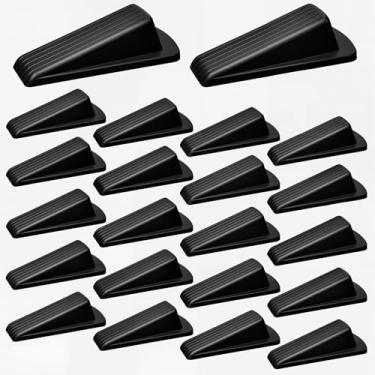 Imagem de LEONTOOL Pacote com 20 batentes de porta para a parte inferior da porta, batentes de porta de borracha com altura de até 3,5 cm Cunha de porta resistente para piso de madeira, carpete de concreto de