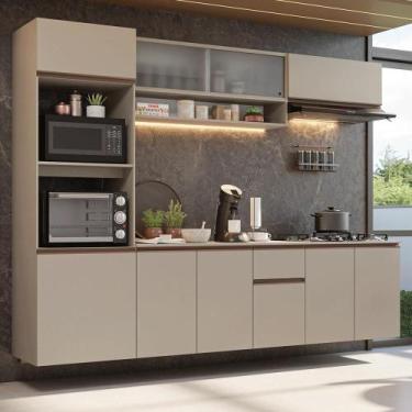 Imagem de Armário De Cozinha Completa 260 Cm Suspenso Nice Madesaa 15 Crema