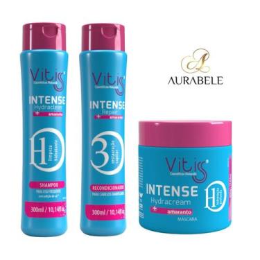 Imagem de Kit Intense Vitiss Shampoo condicionador mascara reparação brilho inte