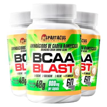 Imagem de Kit 3x BCAA Blast 60 Capsulas Aminoacidos Essenciais Enriquecido com vitamina B6 Ultra Concentrado Rapida Absorção Importado - Spartacus