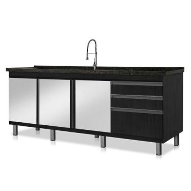 Imagem de Gabinete de Cozinha Espelhado Vitória para Pia de 1,94 m - Boatto Móve