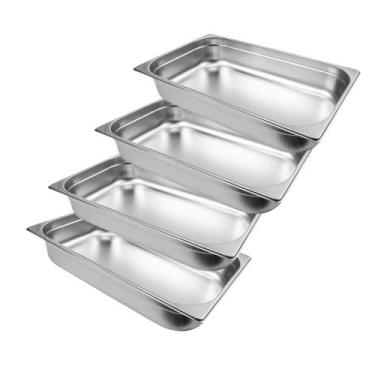 Imagem de Kit Quatro Cubas Gastronomica Padrão Gn 1/1 100mm Inox Weck