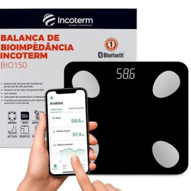 Imagem de Balança digital bioimpedância Bluetooth com App Bio150 Incoterm, Branc