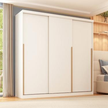 Imagem de Guarda-roupa 3 Portas de Correr Jade Cabecasa Madeiramadeira Branco