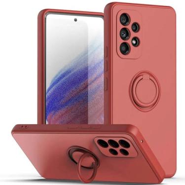Imagem de Capa de celular macia com suporte magnético de silicone líquido para Samsung A54 A53 A52 A51 A71 A34 A32 A22 A73 S23 Ultra Plus S21FE, rosa vermelha, para Samsung A23 4G