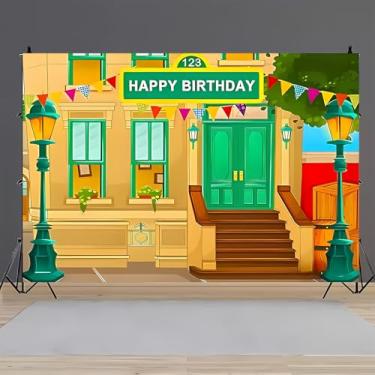 Imagem de SLLOPL Papelaria de giz de cera de fundo fotográfico 1 ano de idade fundo de aniversário recém-nascido retrato de bebê decoração de festa de bebê adereços de banner 7 x 5 pés