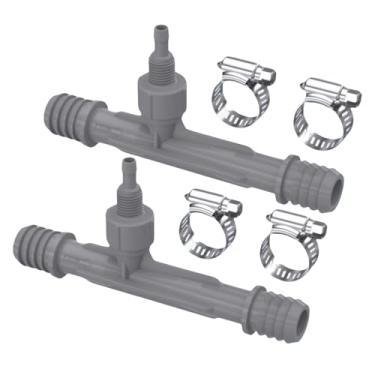 Imagem de Injetor Venturi de ozônio, entradas/saídas farpadas de 1/10.2 cm, porta de injeção de ozônio de 1/10.2 cm, para mergulho frio, spa, bombas de circulação de piscina ou irrigação (2 conjuntos)