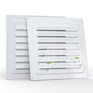 Imagem de Memrita 2 peças de ventilação do sótão de 25 x 25 cm com tela de tela, aberturas de ventilação de galpão de metal, aberturas de ventilação para aumentar a ventilação, grade de ventilação para sótão