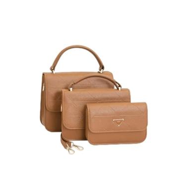 Imagem de Kit 3 Bolsas Femininas Mão e Tiracolo – Elegância Versátil para Todas as Ocasiões e Presentes (Marrom Claro)
