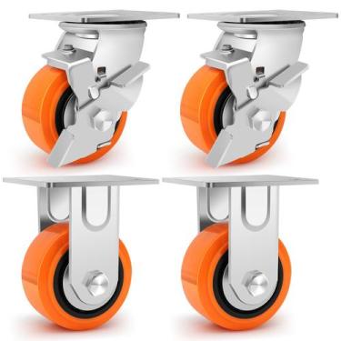 Imagem de Rodízios industriais Humagineer 4x2 Heavy Duty, conjunto de 4 2500 lib