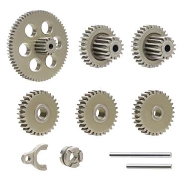 Imagem de Steel Transmission Gear Complete Gearbox Gears Set for RC Crawler Car 1/24 1/18 FMS FCX24 Power Wagon K5 FCX18 LC80 Upgrade Part