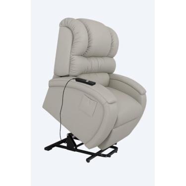 Imagem de Poltrona Imperial Reclinável Motorizada com Sistema Lift Couríssimo Império Estofados (CINZA 868)