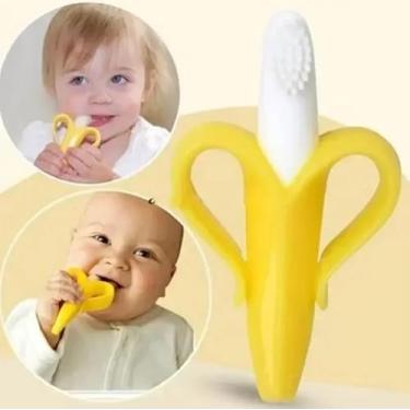 Imagem de Mordedor e Massageador de Gengiva em Silicone para Bebê, Formato de Banana, Livre de BPA