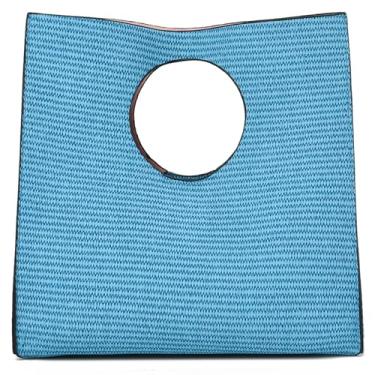 Imagem de KURGOOL Bolsas clutch de palha para mulheres, bolsas de mão de couro de tecido, bolsa de mão e bolsas de mão, bolsa de mão minimalista bolsa de praia, Azul