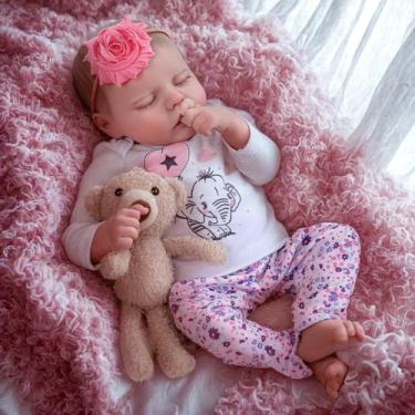 Imagem de Boneca Bebê Reborn Brastoy Corpo de Tecido 48cm Kit Conjunto de Roupa 