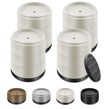 Imagem de Elevadores de cama para móveis, resistentes, 2,5 cm, 5 cm, 7,6 cm, 10,2 cm, elevadores de cama ajustáveis redondos para pernas de mesa, sofá, poltrona, geladeira, máquina de lavar (2,5 x 2,5 cm