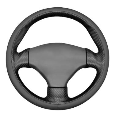 Imagem de MEWANT Capa de volante estilo 3D DIY para Peugeot 206 2001-2009/206 CC 2001-2007/206 SW 2002-2007 acessórios de volante (com saliências)
