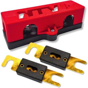 Imagem de Kit porta fusivel distribuidor 3 vias com tampa e 2 fusíveis faca anl 