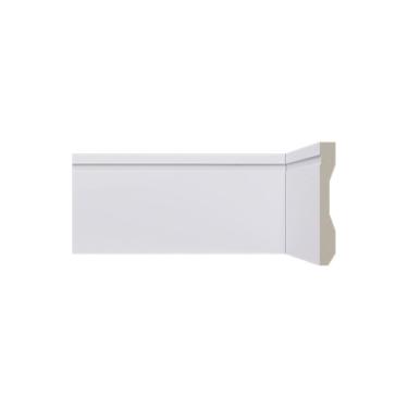 Imagem de Rodapé de Poliestireno 10cm x 13mm x 2,40m Frisado LEV102 Santa Luzia - caixa com 12 m - Branco