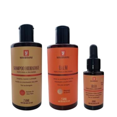 Imagem de Kit Barba Hidratante Perfume Amadeirado (shampoo 250ml, Balm 250ml, Óleo 30ml) Maibrani