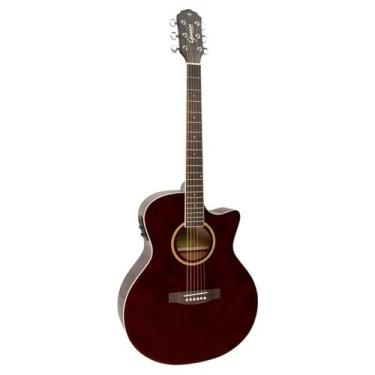 Imagem de Violao giannini gsf-3 ceq tdw-e/a cutaway guitar translucent dark wine