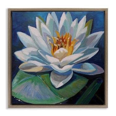 Imagem de Stupell Industries Arte de parede em tela flutuante marrom com flor de lótus pacífica por Violeta Vollmer, 63 x 63 cm