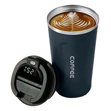 Imagem de Yinhing Viaje Caneca de café, Cofre de café Com Tampa de Temperatura Inteligente Exibir Xícara de, Xícara de Em Aço Inoxidável, Copo de de Isolamento Com Copos de Reutilizáveis Com Tampas para