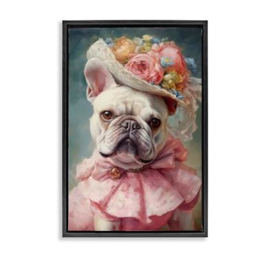 Imagem de Stupell Industries Design de arte de parede feminino real francês francês emoldurado preto por Wumples, 25 x 17