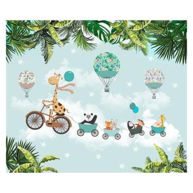 Imagem de Papel de Parede Adesivo Infantil Safari Animais Quarto Bebe - 672pcm -