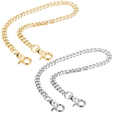 Imagem de Calça hip pop cinto de corrente para homens e mulheres, pacote com 2 porta-chaves carteira de metal resistente, punk gótico, bolso jeans, calças, cinto de corrente para mulheres, meninas, chaveiros