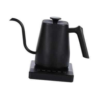 Imagem de IEUDNS Chaleira elétrica de aço inoxidável, proteção contra fervura a seco, caldeira de água quente de 0,8 L, aquecimento rápido para ferver água quente, Preto