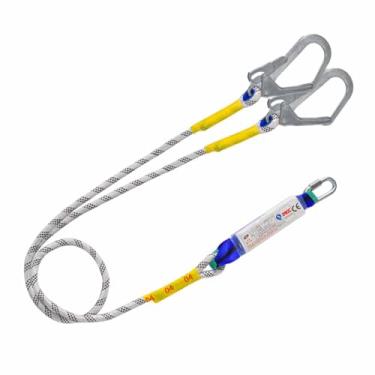 Imagem de oshhni Cordão de segurança, cinto de segurança para trabalho, proteção contra quedas, equipamento de proteção com mosquetão para escalada em árvores e, Pacote de Buffer de Gancho Duplo