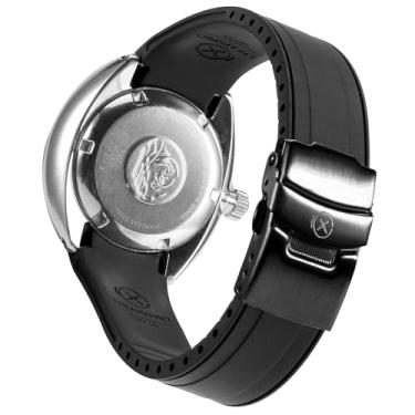 Imagem de Pulseira de relógio StrapXPro (SBX1A) de 20 mm com extremidade curva de borracha para relógios de mergulho automáticos Seiko Prospex MM200/MM200GMT SPB187, SPB299, SPB381, etc. (Balck com fecho preto)
