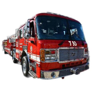 Imagem de Quebra-Cabeça Viatura Dos Bombeiros De 150 Peças Em Mdf - Coleção Tea 