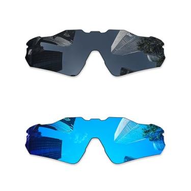 Imagem de Combine8 2 peças de lentes de substituição ploarizadas para óculos de sol Oakley Radar EV Pitch OO9211 - preto + azul gelo