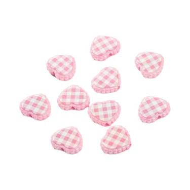 Imagem de Contas Espaciadoras Coloridas Em Forma De Coração 10pcs Charms De Acrí