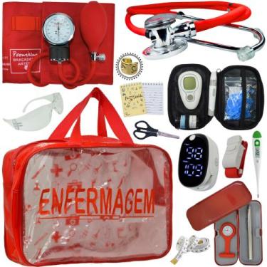 Imagem de Kit Enfermagem Premium Basico - Love Saude, VERMELHO TRANSPARENTE PREM
