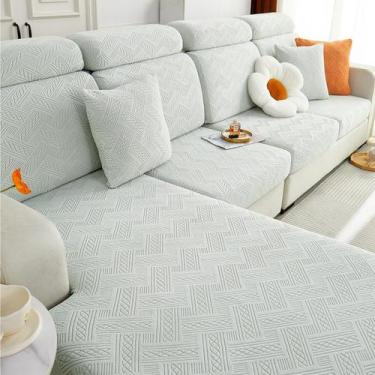 Imagem de Capas de almofada hyha Stretch Sofa Seat Slipcover cinza claro