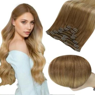 Imagem de Extensões de cabelo Clip in Full Shine, de marrom dourado a loiro