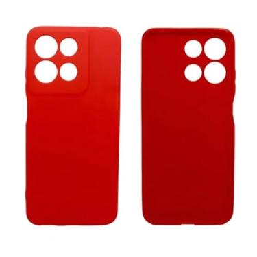 Imagem de Capa de Silicone Aveludada para Moto G75, Proteção Contra Impacto, Vermelha