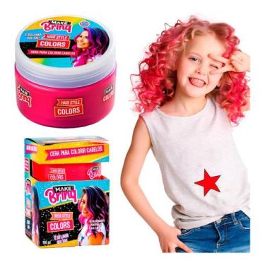 Imagem de Kit 2 Ceras Para Colorir o Cabelo Rosa e Roxo Makebrinq - Polibrinq