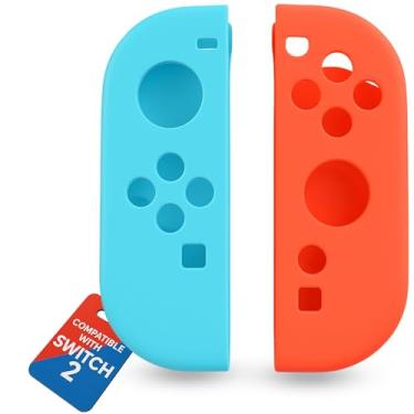 Imagem de MatoSan Capas de silicone – Conjunto de películas protetoras de 2 peças compatíveis com controles Switch 2 – Capa antiderrapante para melhor controle – Acessórios de jogos para controles portáteis