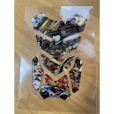 Imagem de REVSOSTAR Protetor de almofada de tanque, protetor universal de tanque de gasolina para bicicleta esportiva, decalque resistente a arranhões para motocicleta (JP Warrior)